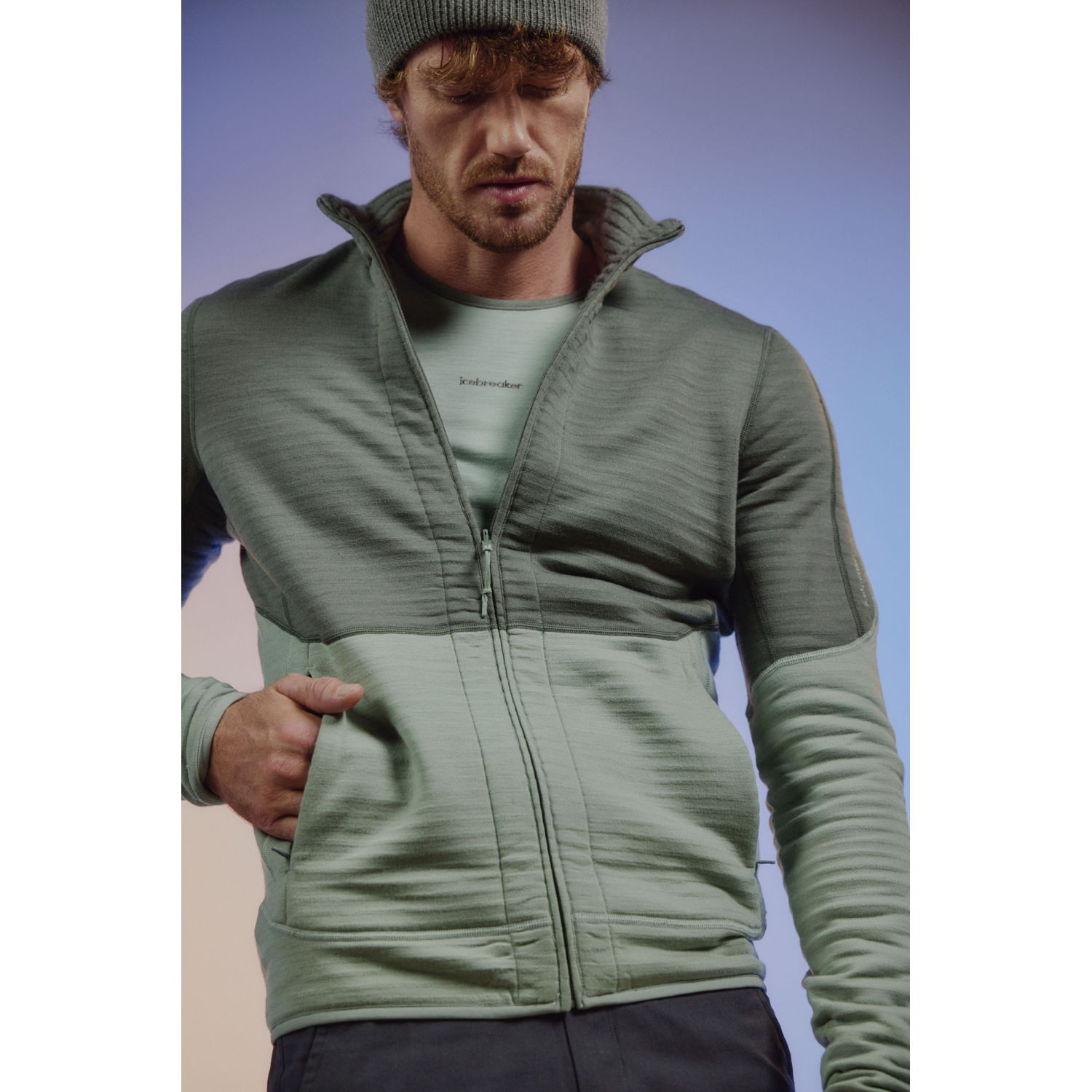 Icebreaker Merino 400 RealFleece™ Descender Zip-Jacke Herren – Bild 11