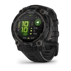 Garmin Instinct® 3 – 45 mm, AMOLED, Schwarz mit Silikon-Wechselarmband 22 mm Schwarz
