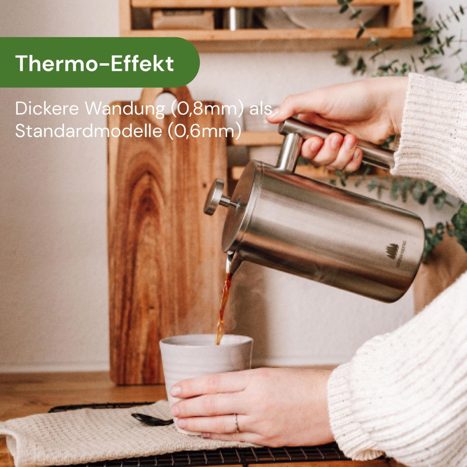 Grønenberg French Press 0,6 Liter inkl. Ersatz-Filter – Bild 2