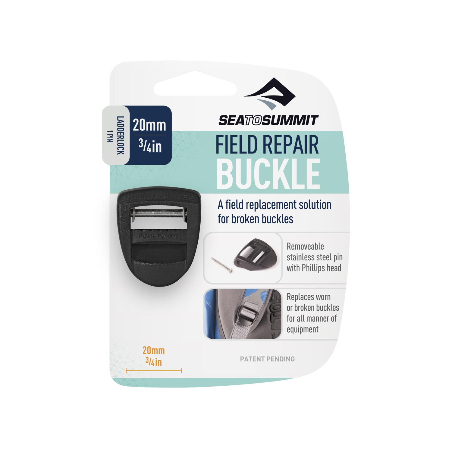 Sea to Summit Field Repair Buckle Ersatzschnalle - 20mm Ladderlock 1 Pin – Bild 3